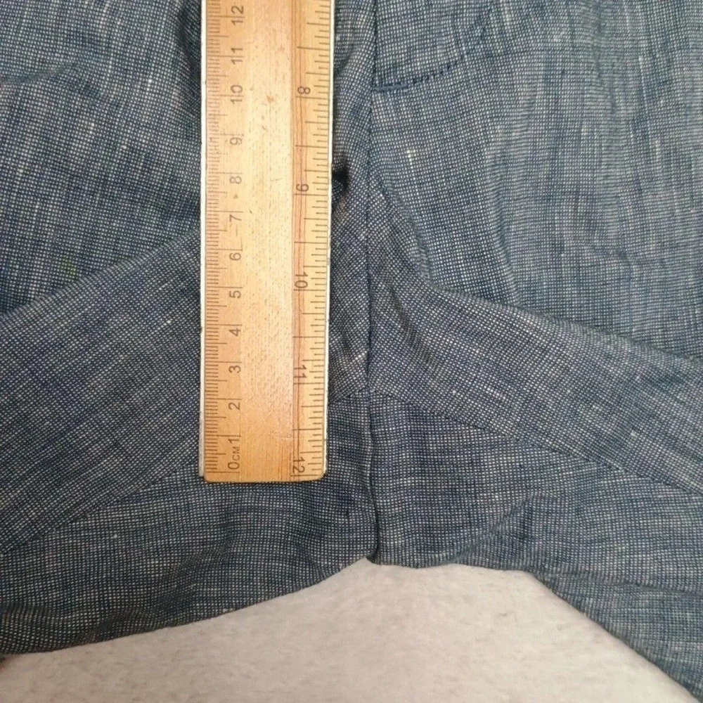 Banana Republic Pants Mens 32x30 Blue Chambray Linen Blend Dress Flat Front Work